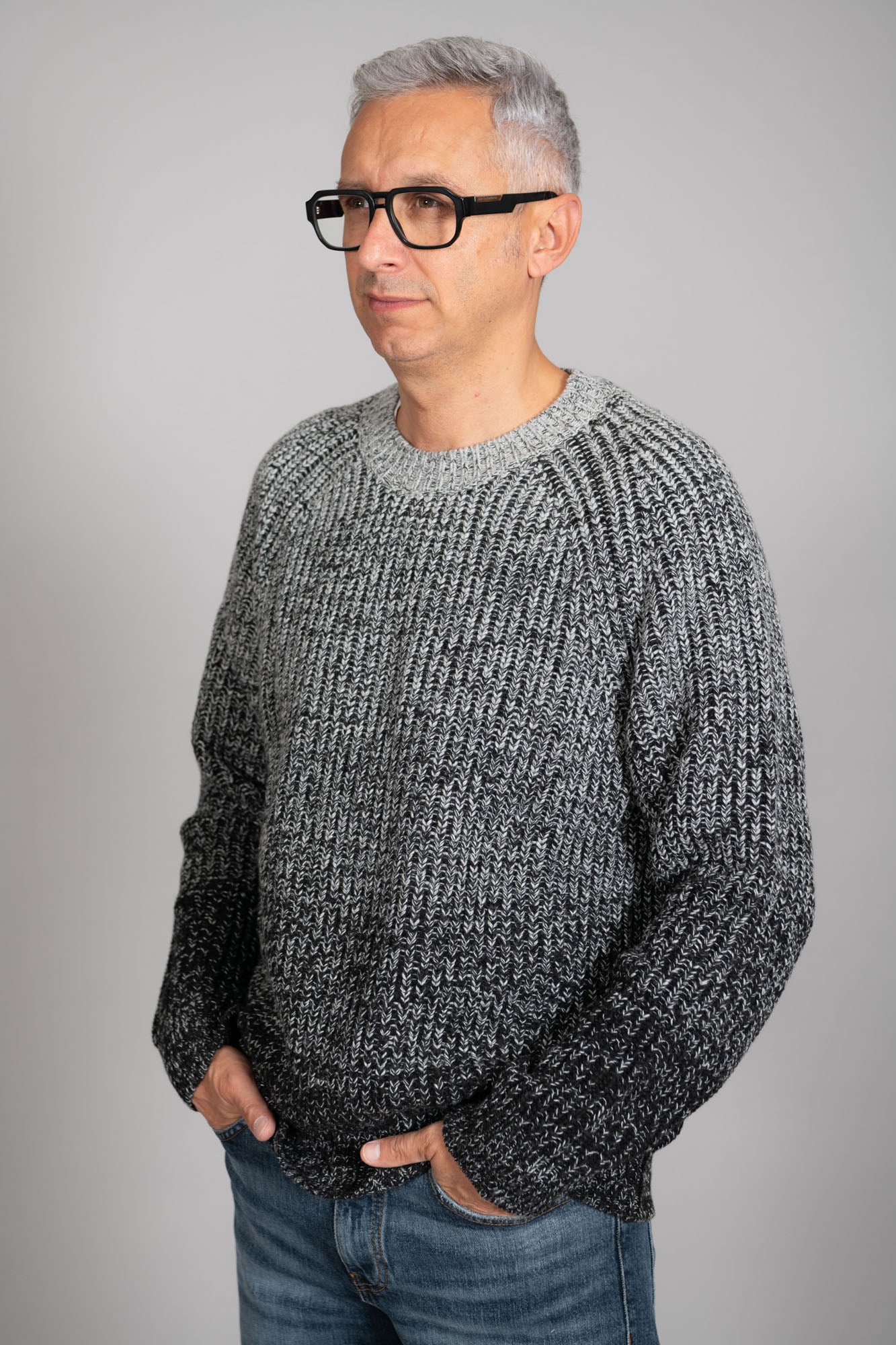 BOSS | MAGLIONE NERO/GRIGIO